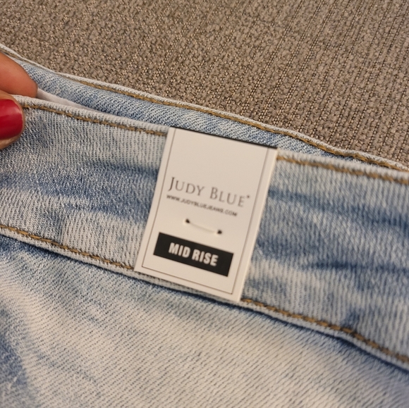 Judy Blue Distressed Boyfriend Fit Mid Rise Denim Jeans Size 24W - Picture 6 of 9